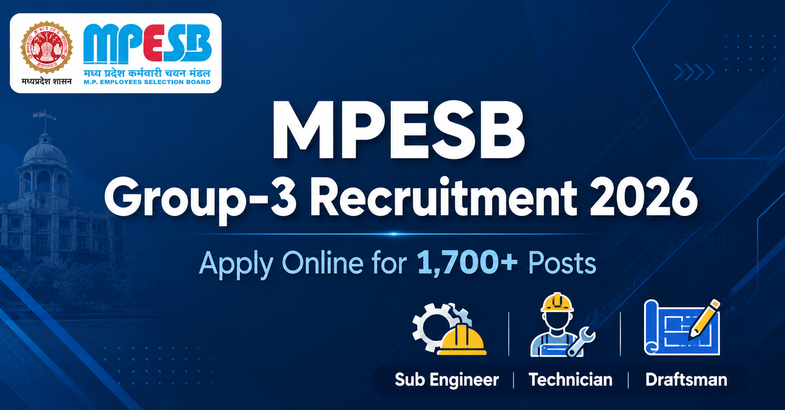 MPESB Sub Engineer Recruitment 2026 Apply Online for Various Posts
