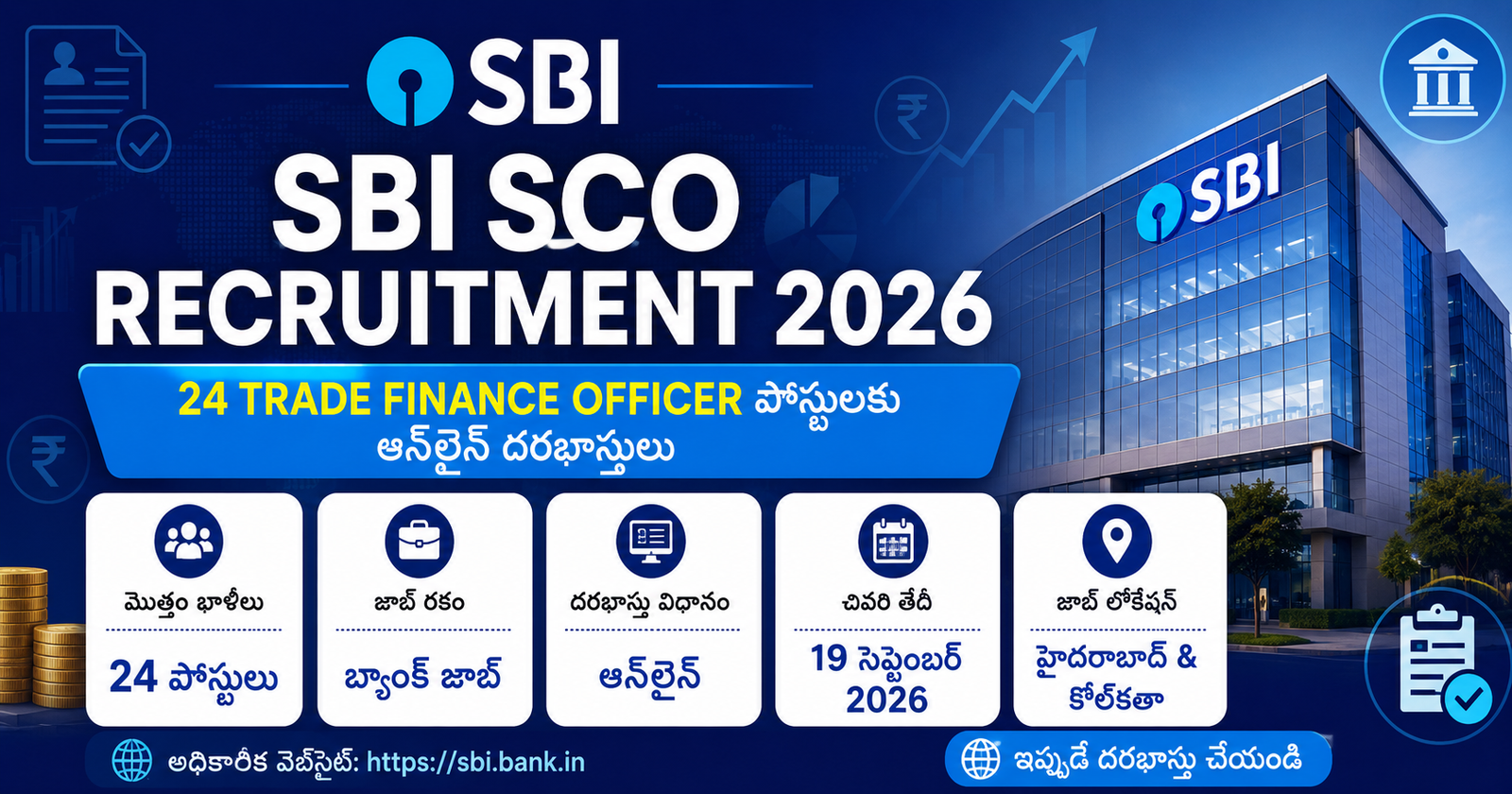 SBI SCO Recruitment 2026 Apply Online for 24 Trade Finance Officer Posts