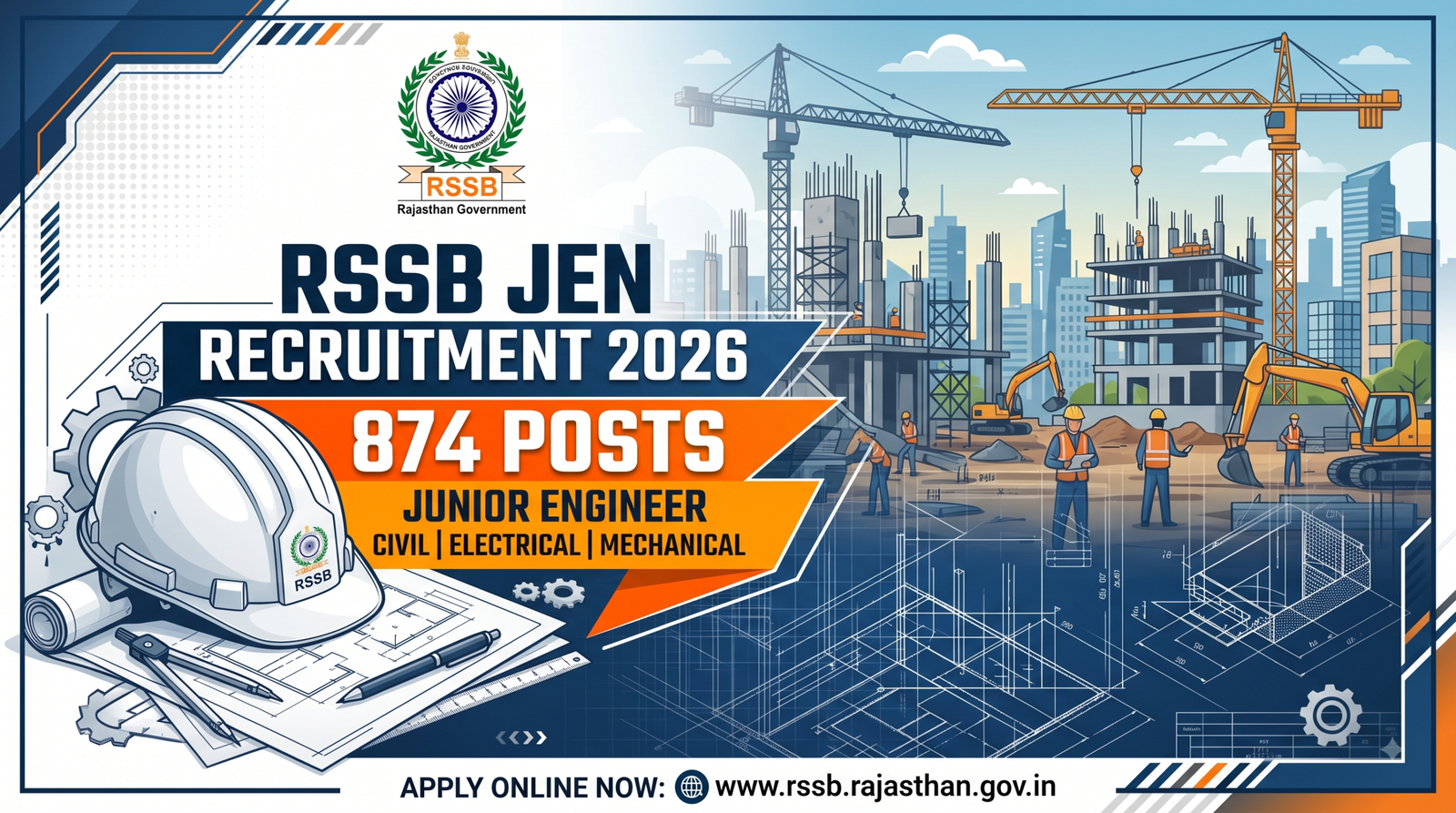 Rajasthan RSSB JEN Recruitment 2026 – 874 పోస్టులకు ఆన్‌లైన్ దరఖాస్తు